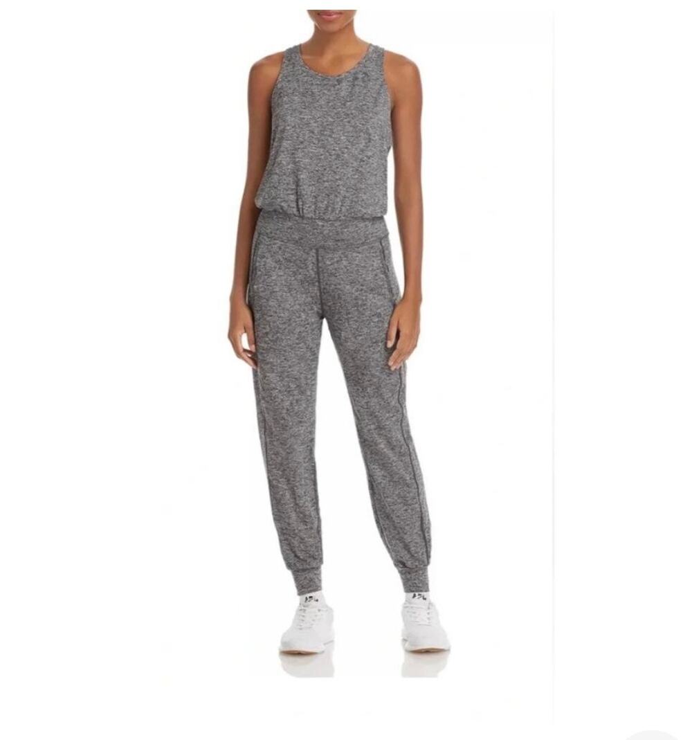 Sweaty Betty Gray Spacedye Racerback Jogger Jumpsuit XS